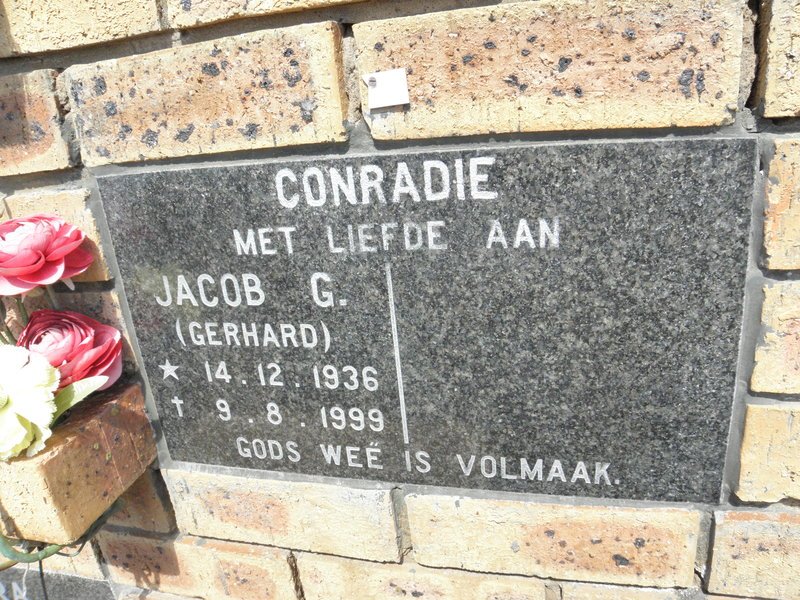 CONRADIE Jacob G. 1936-1999