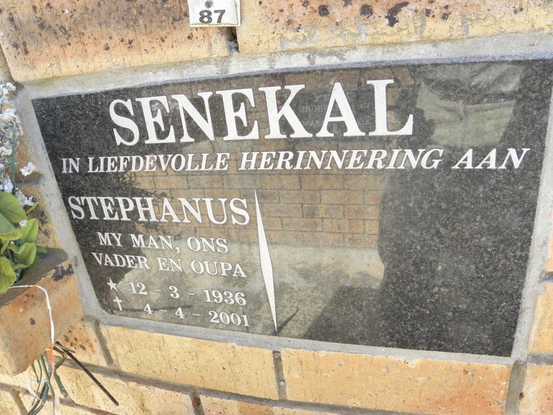 SENEKAL Stephanus 1936-2001