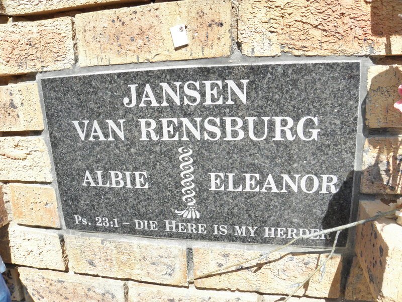 RENSBURG Albie, Jansen van &amp; Eleanor