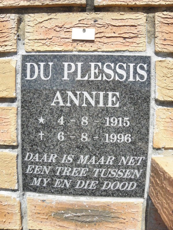PLESSIS Annie, du 1915-1996