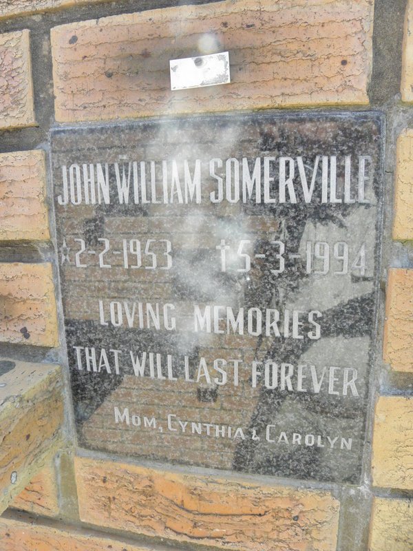 SOMERVILLE John William 1953-1994 