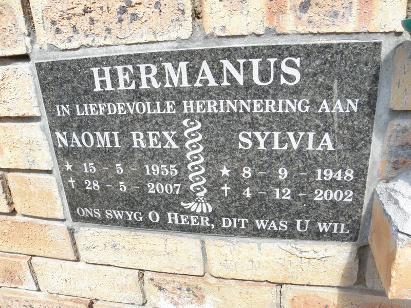 HERMANUS Naomi Rex 1955-2007 :: HERMANUS Sylvia 1948-2002