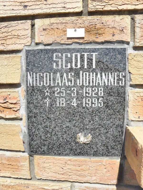 SCOTT Nicolaas Johannes 1928-1995
