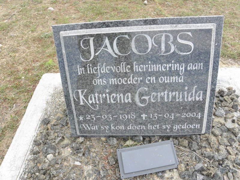 JACOBS Katriena Gertruida 1918-2004