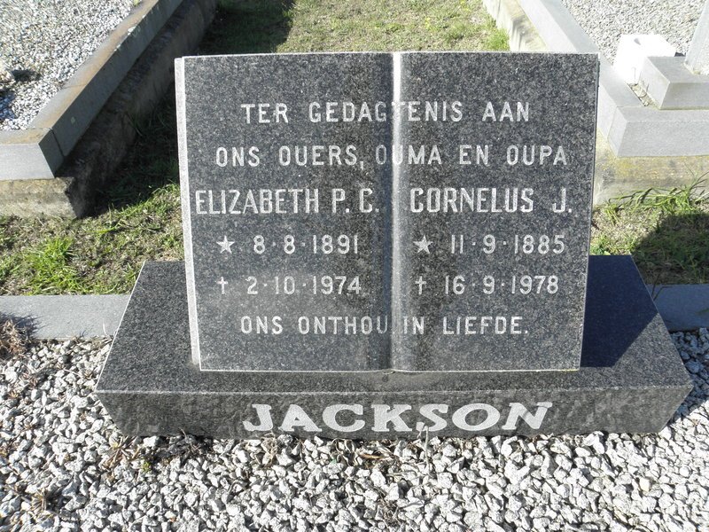 JACKSON Cornelius J. 1885-1978 &amp; Elizabeth P.C. 1891-1974