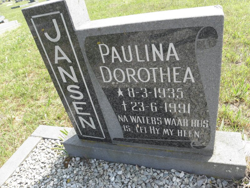 JANSEN Paulina Dorothea 1935-1991