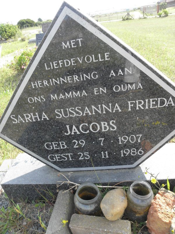 JACOBS Sarha Sussanna Frieda 1907-1986