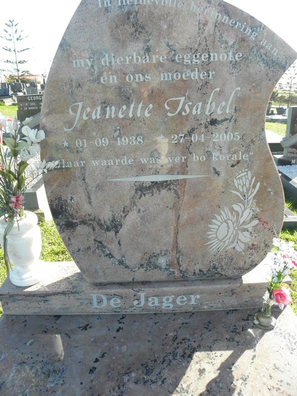JAGER Jeanette Isabel, de 1938-2005