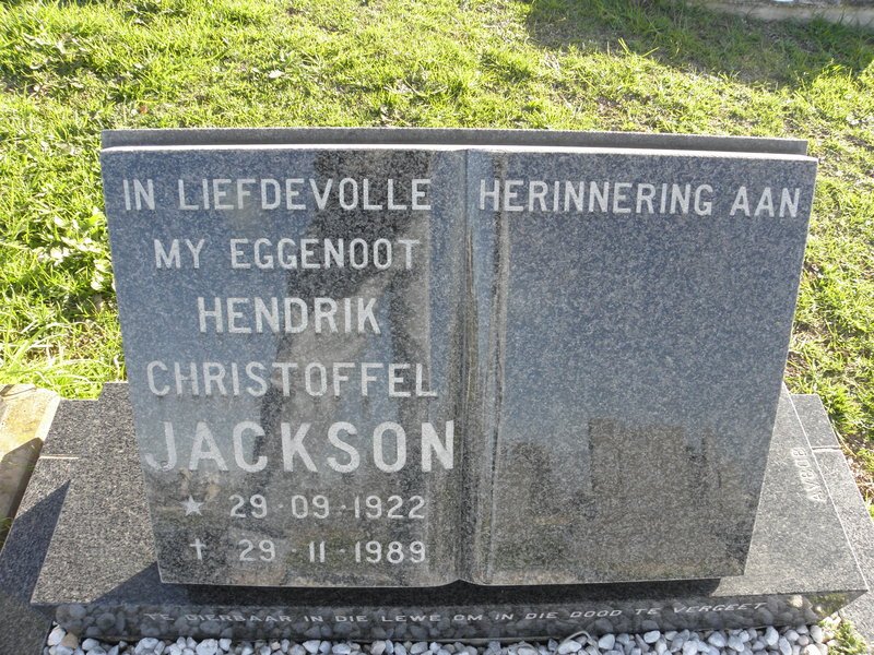 JACKSON Hendrik Christoffel 1922-1989