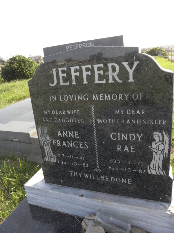 JEFFERY Anne Frances 1941-1982 :: JEFFERY Cindy Rae 1975-1982
