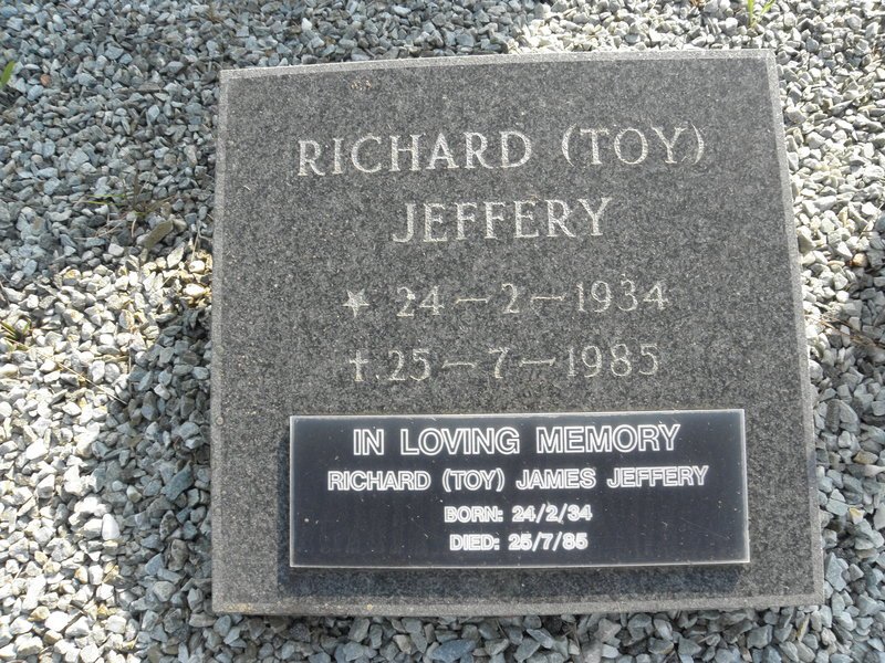 JEFFERY Richard James 1934-1985