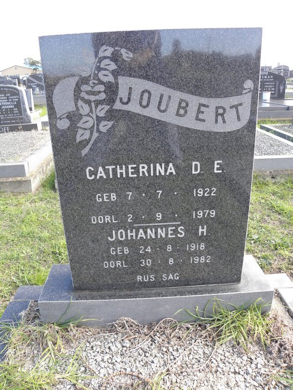 JOUBERT Johannes H. 1918-1982 &amp; Catharina D.E. 1922-1979