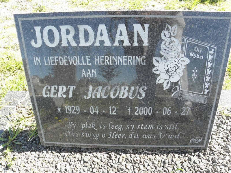 JORDAAN Gert Jacobus 1929-2000
