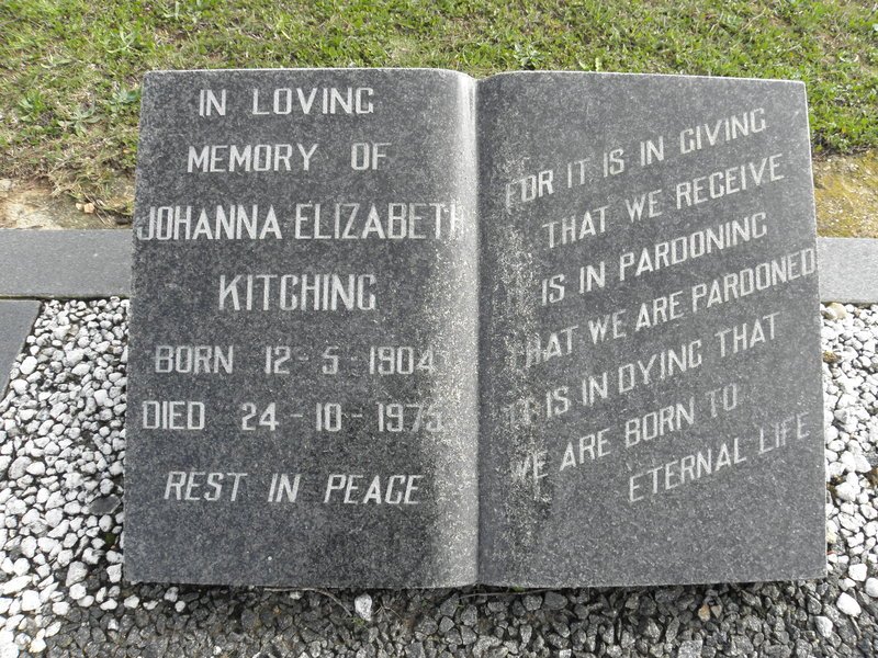 KITCHING Johanna Elizabeth 1904-1975