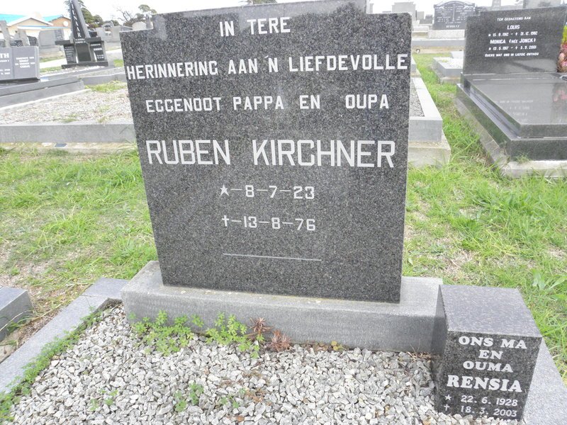 KIRCHNER Ruben 1923-1976 &amp; Rensia 1928-2003