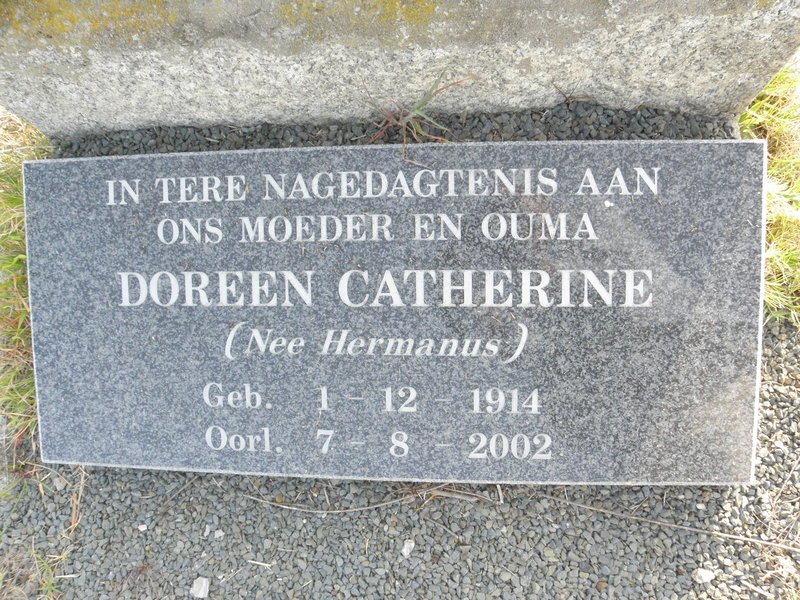 KING Doreen Catherine nee HERMANUS 1914-2002