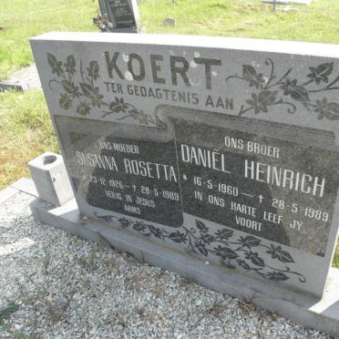 KOERT Daniël Heinrich 1960-1989 :: KOERT Susanna Rosetta 1926-1989