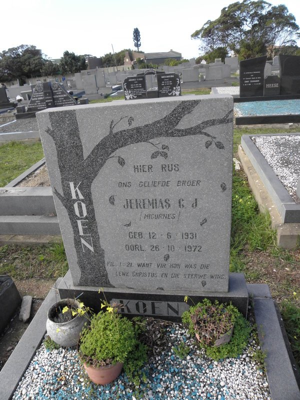 KOEN Jeremias C.J. 1931-1972