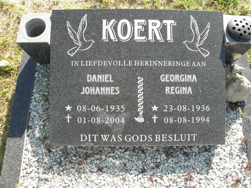 KOERT Daniel Johannes 1935-2004 &amp; Georgina Regina 1936-1994