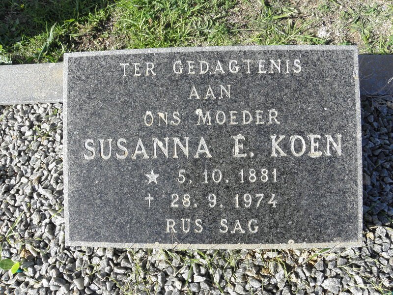 KOEN Susanna E. 1881-1974