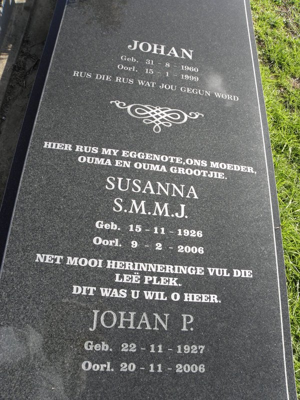 KOEN Johan P. 1927-2006 &amp; Susanna S.M.M.J. 1926-2006 :: KOEN Johan 1960-1999
