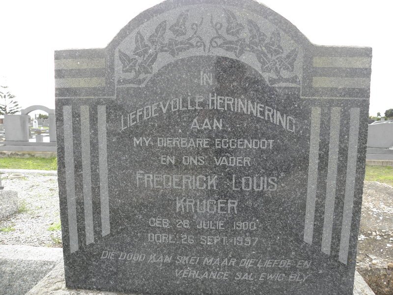 KRUGER Frederick Louis 1900-1957
