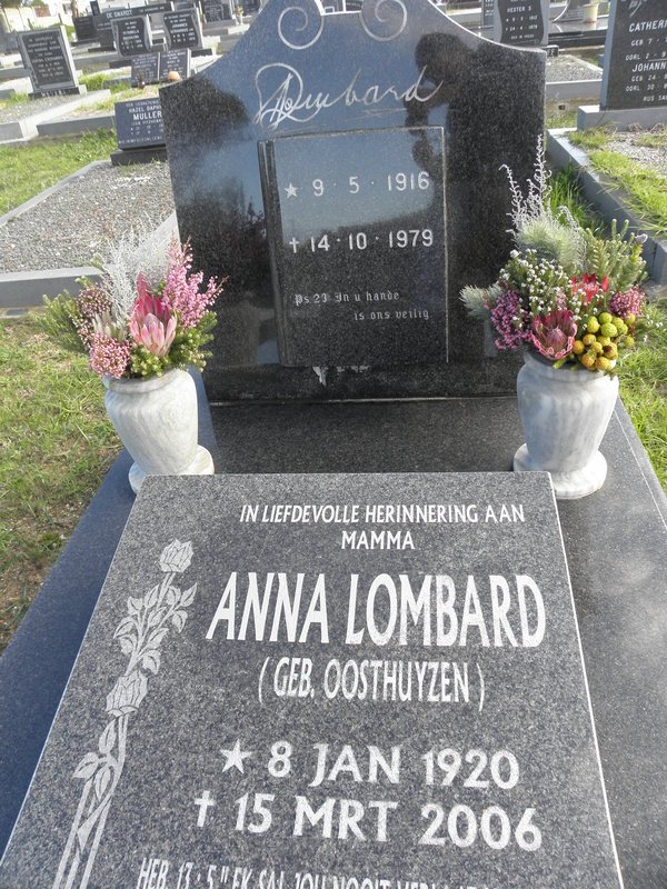 LOMBARD ?? 1916-1979 &amp; Anna OOSTHUYZEN 1920-2006
