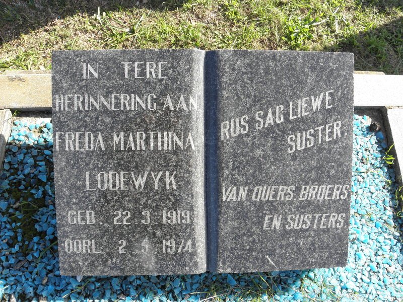 LODEWYK Freda Marthina 1919-1974
