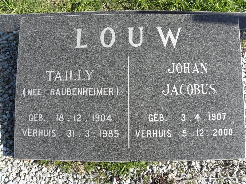 LOUW Johan Jacobus 1907-2000 &amp; Tailly RAUBENHEIMER 1904-1985
