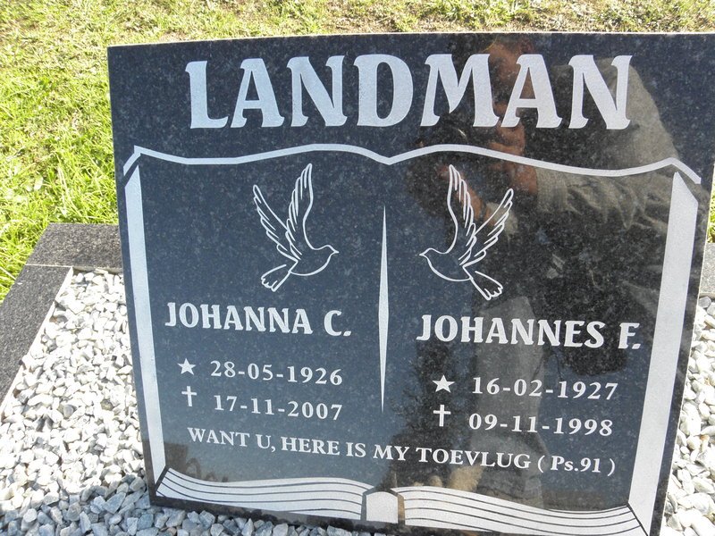 LANDMAN Johannes F. 1927-1998 &amp; Johanna C. 1926-2007