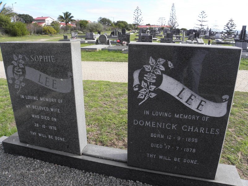 LEE Domenick Charles 1895-1978 &amp; Sophie -1976