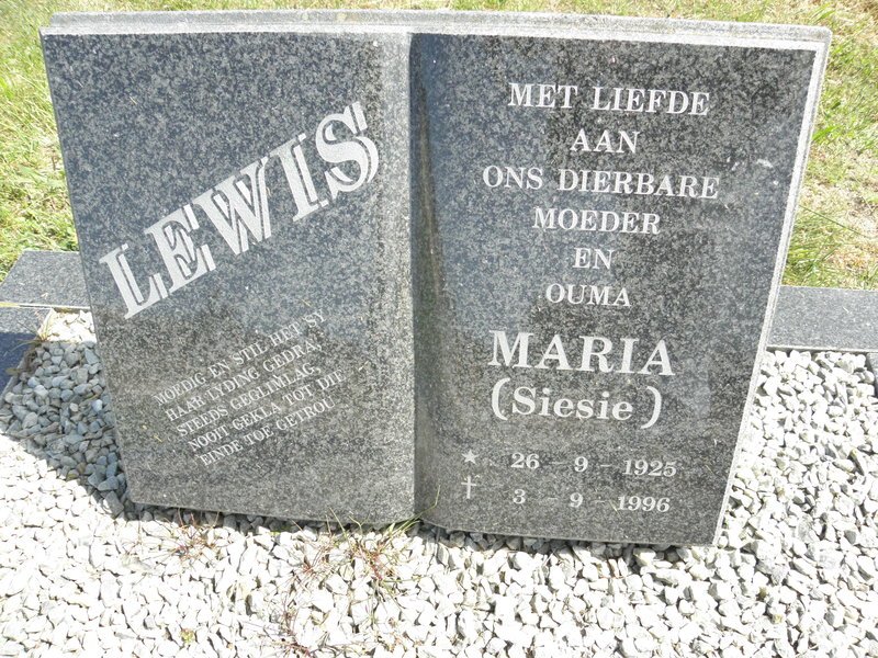 LEWIS Maria 1925-1996