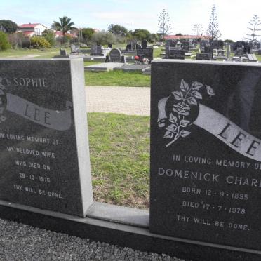 LEE Domenick Charles 1895-1978 &amp; Sophie -1976