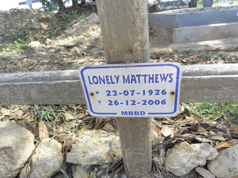 MATTHEWS Lonely 1926-2006