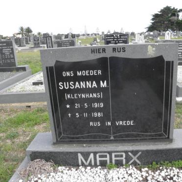 MARX Susanna M. nee KLEYNHANS 1919-1981