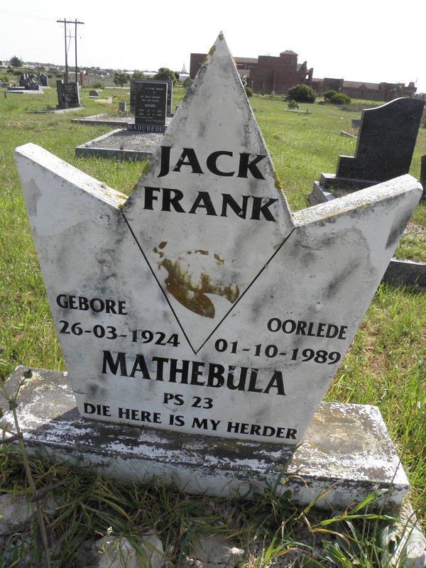 MATHEBULA Jack Frank 1924-1989