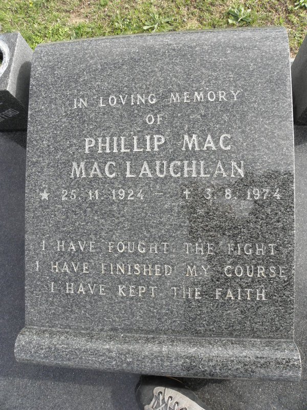 MAC LAUCHLAN Phillip Mac 1924-1974
