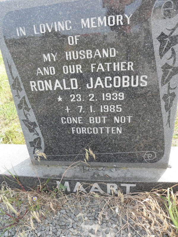 MAART Ronald Jacobus 1939-1985