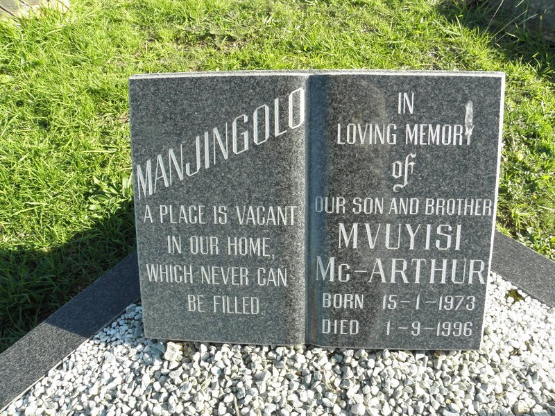 MANJINGOLO Mvuyisi Mc-Arthur 1973-1996