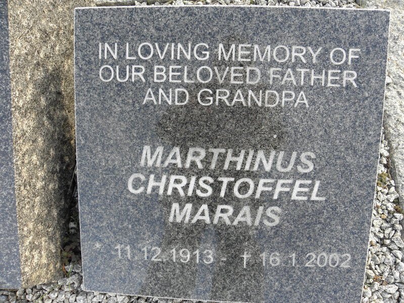 MARAIS Marthinus Christoffel 1913-2002