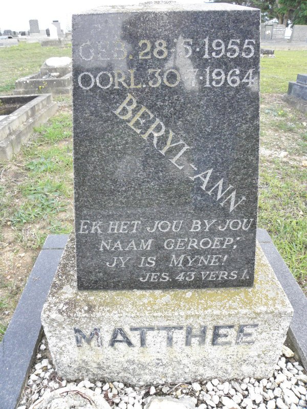 MATTHEE Beryl-Ann 1955-1964
