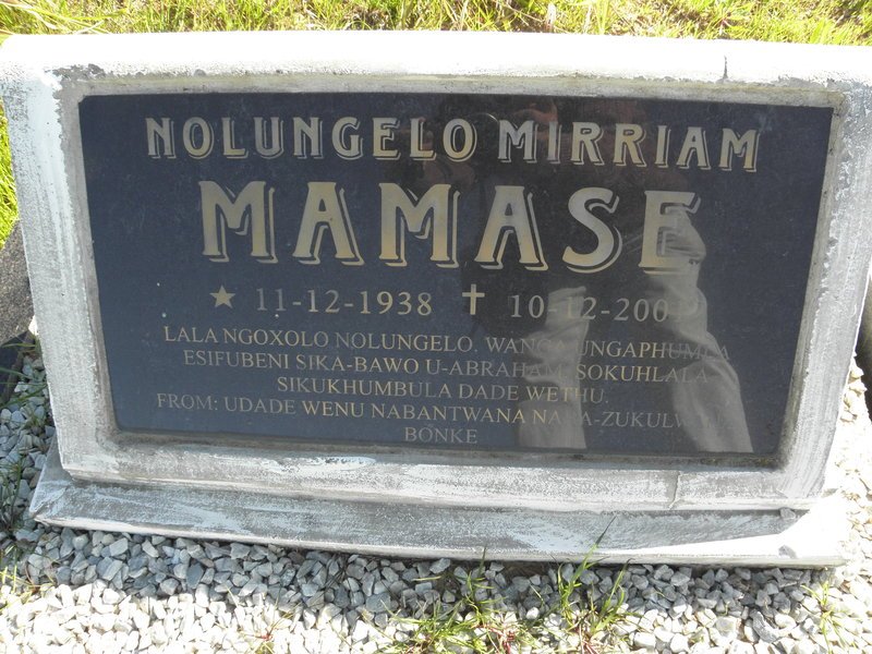 MAMASE Nolungelo Mirriam 1938-2001