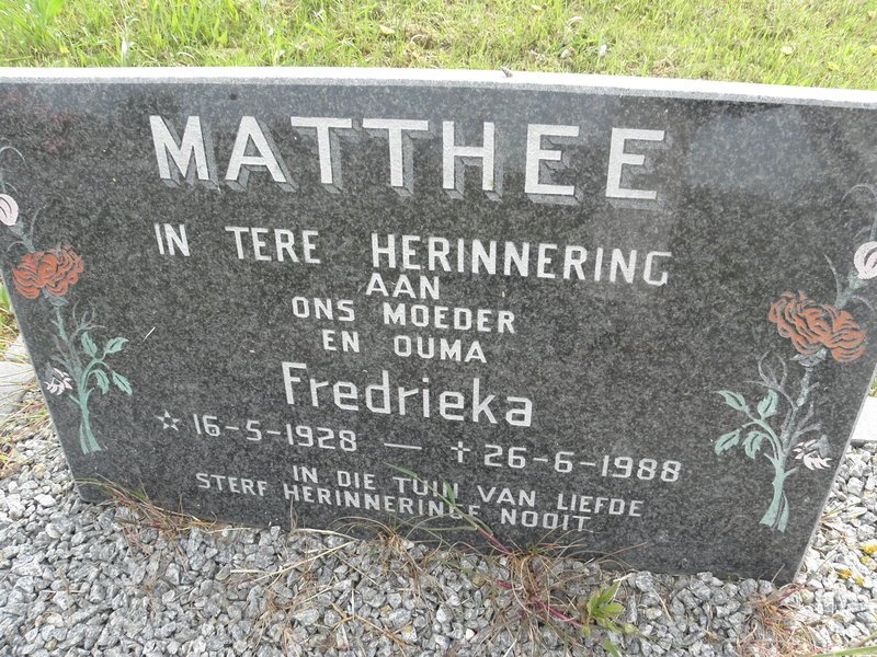 MATTHEE Fredrieka 1928-1988