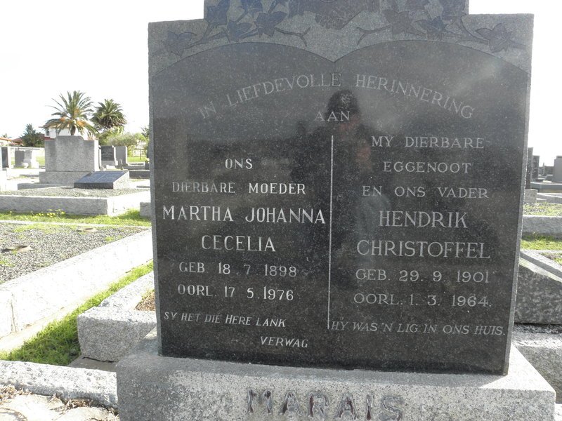 MARAIS Hendrik Christoffel 1901-1964 &amp; Martha Johanna Cecelia 1898-1976