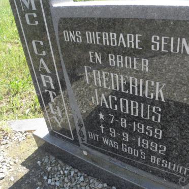 Mc CARTHY Frederick Jacobus 1959-1992
