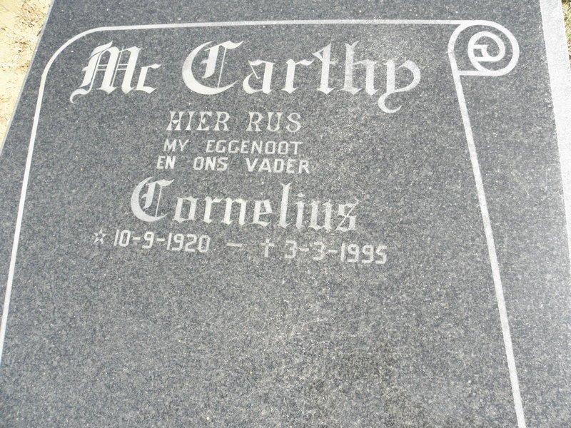 McCARTHY Cornelius 1920-1995