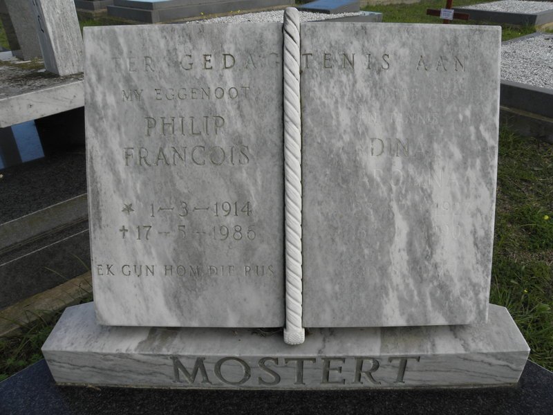 MOSTERT Philip Francois 1914-1986 &amp; Dina 1927-1990