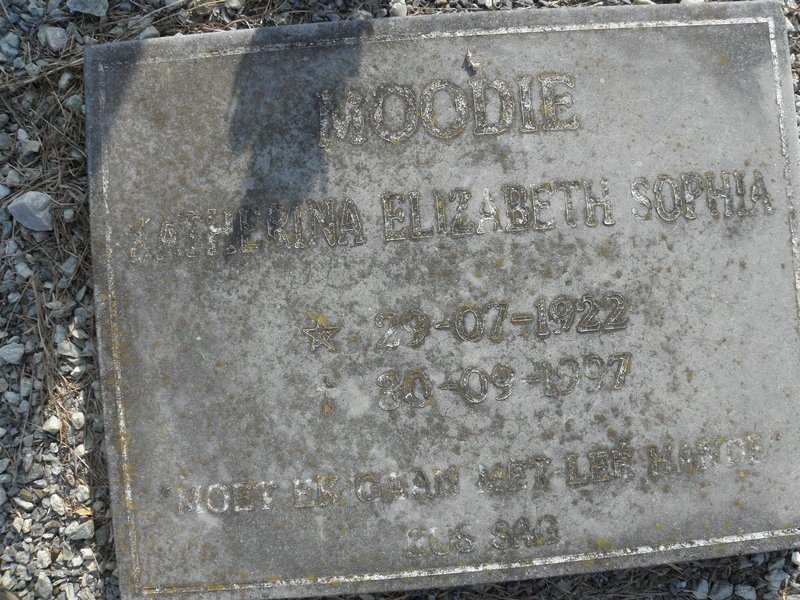 MOODIE Catherina Elizabeth Sophia 1922-1997