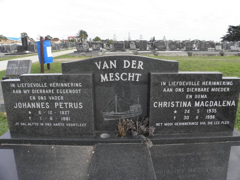 MESCHT Johannes Petrus, van der 1927-1981 &amp; Christina Magdalena 1935-1998