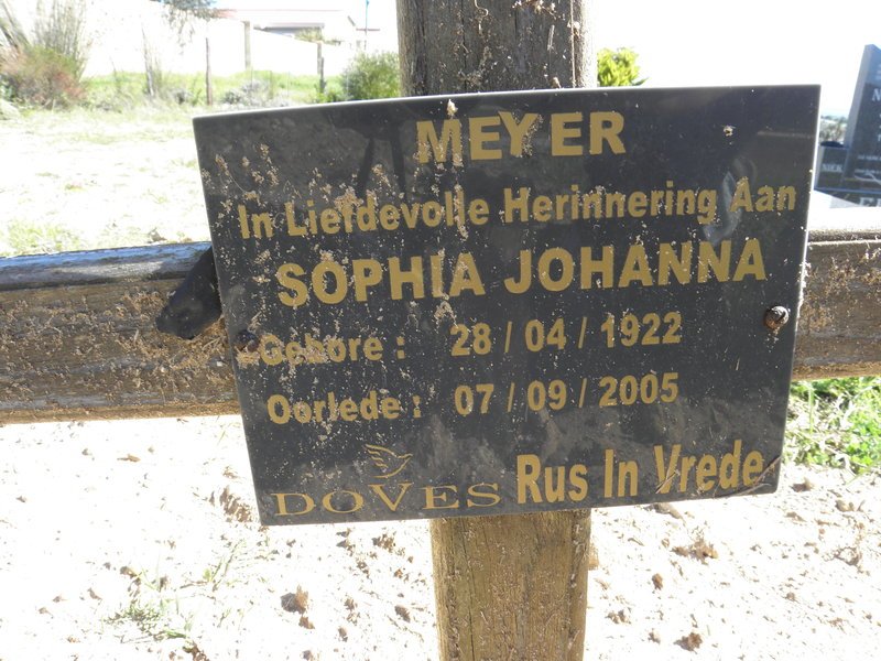 MEYER Sophia Johanna 1922-2005
